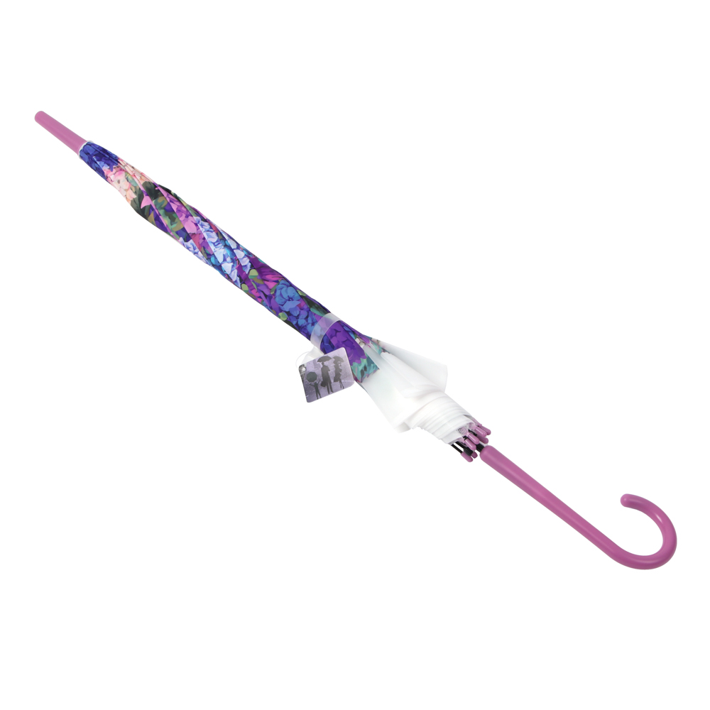 Зонт-трость женский, металл, пластик, ПВХ, 60 см, 8 спиц, 3 дизайна, арт.№ 302-341