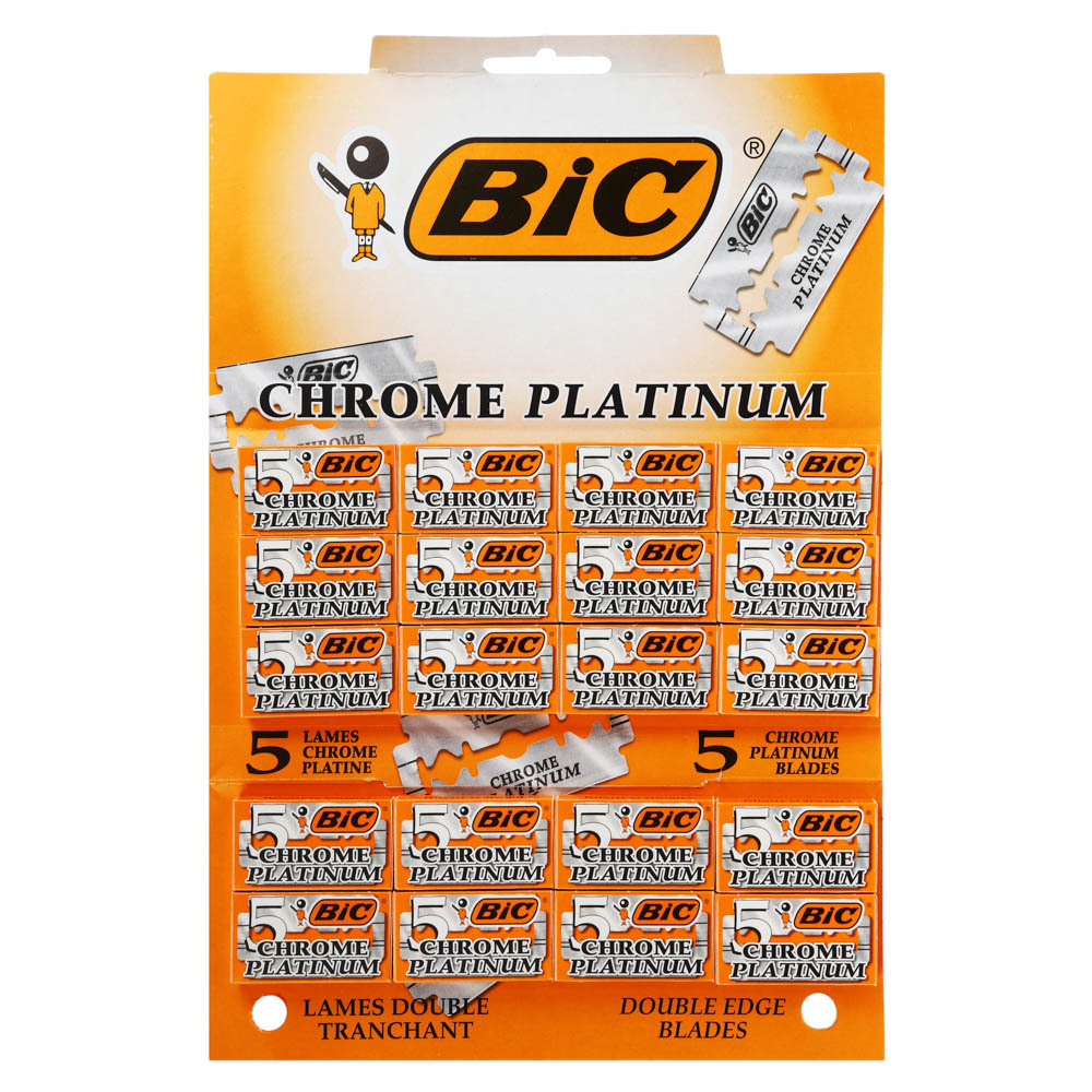 Лезвия двусторонние BIC Chrome Platinum К5, к/у, 5шт, арт.№ 946-016