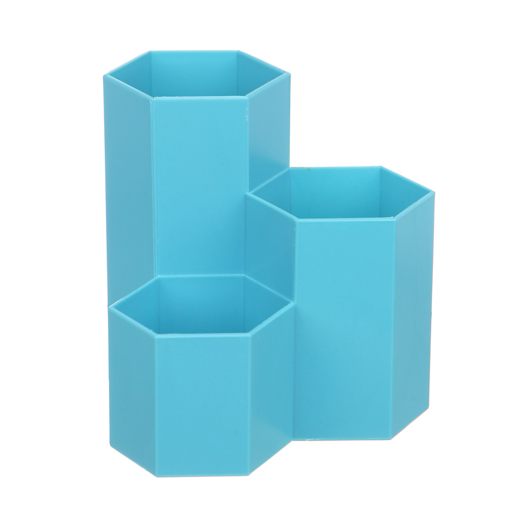 Подставка для канцелярских принадлежностей, 3 секции, 11х11,4см, пластик, 4 цвета, арт.№ 595-015