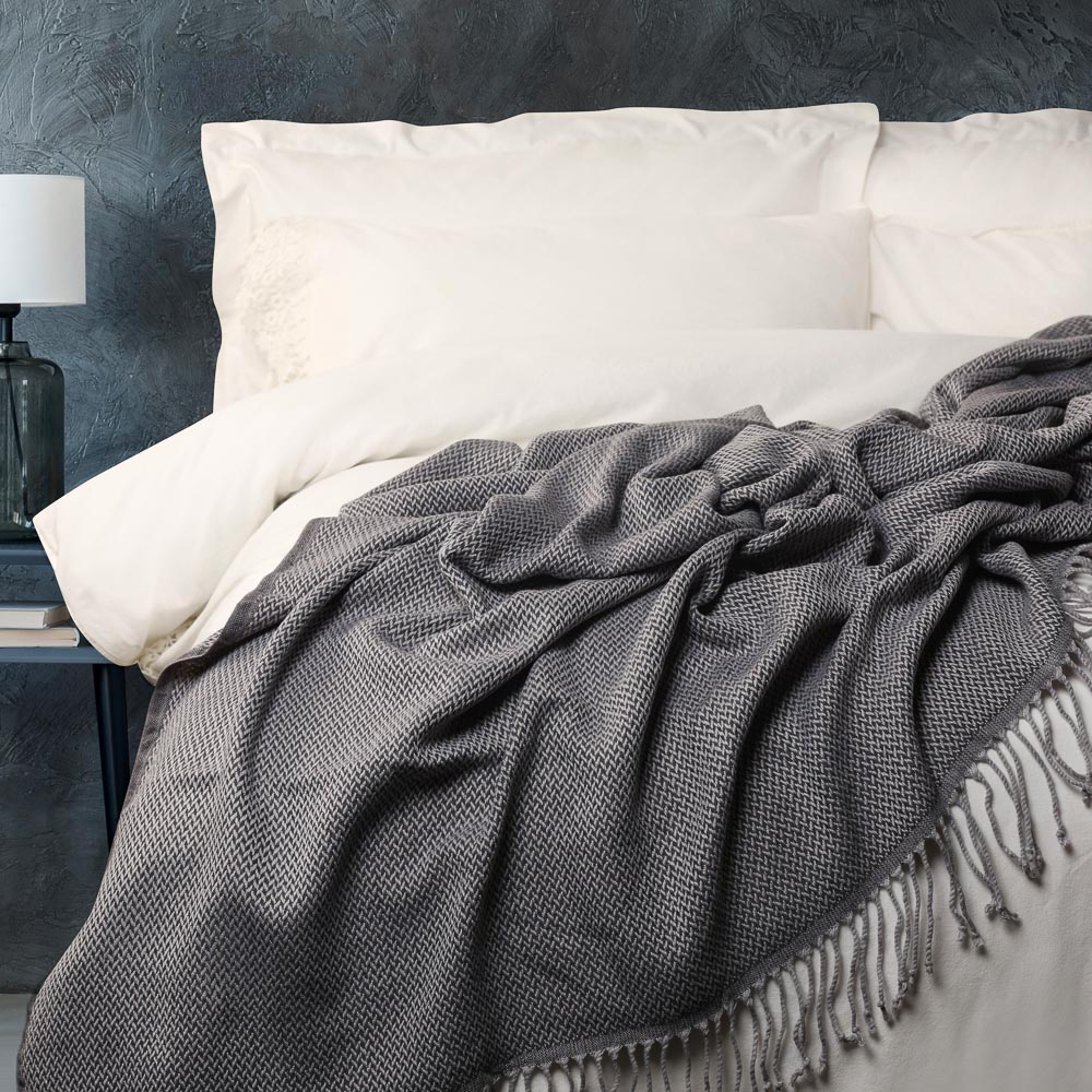 PROVANCE Плед жаккардной вязки, акрил, 150х200см, серый, арт.№ 486-167