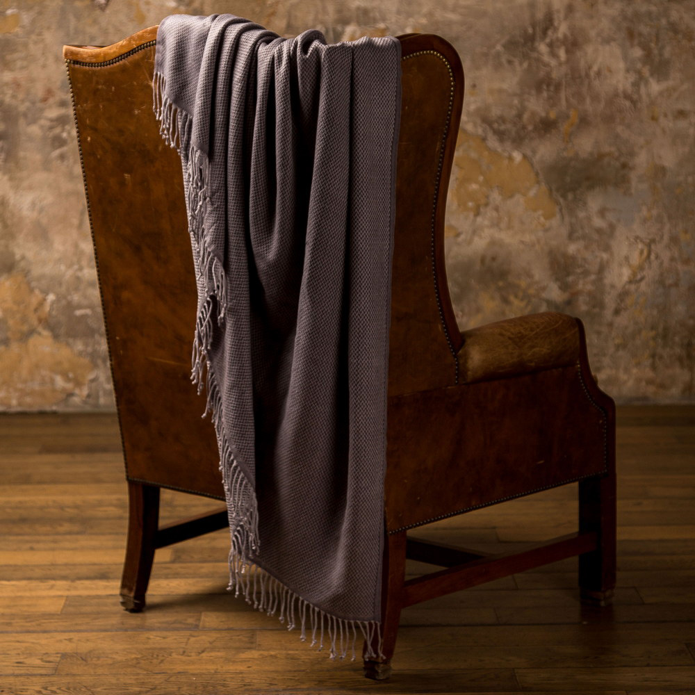 PROVANCE Плед жаккардной вязки, акрил, 150х200см, серый, арт.№ 486-167