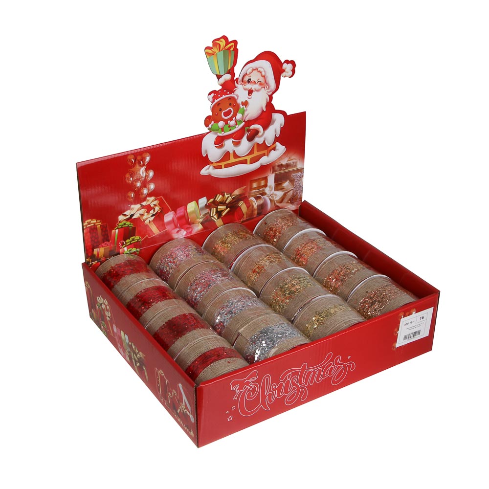 Лента, 6,3 см x 2,7 м, полиэстер, арт.2, 4 диз., арт.№ 505-157