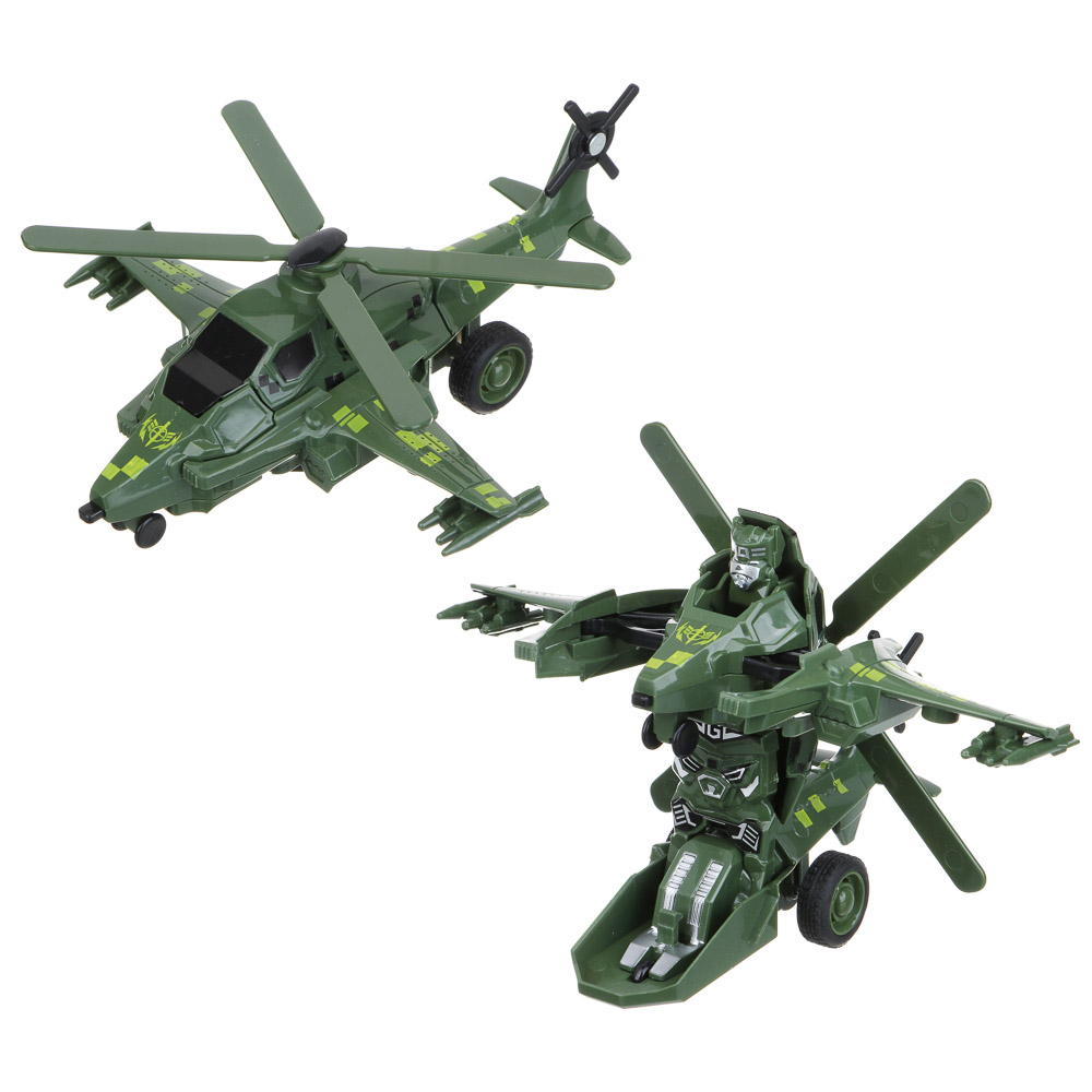 ИГРОЛЕНД Вертолет - трансформер 2 в 1, инерция, удар, ABS, 17х6х15 см, 2 дизайна, арт.№ 296-002