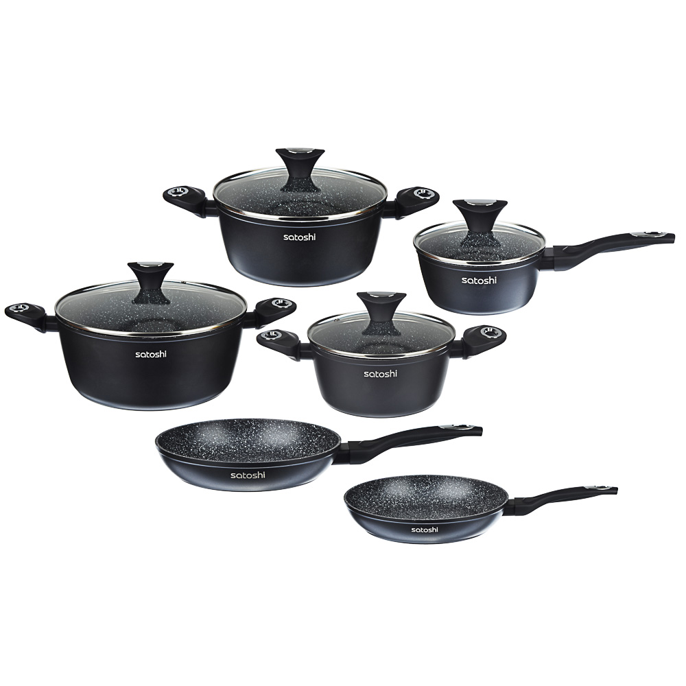 SATOSHI Авиньон Наб.пос.10пр., а/пр.покр:кастр.+крышки:2.3л;3.9л;6.1л; ковш+крышка1,1л;сков.24,28см, арт.№ 846-556