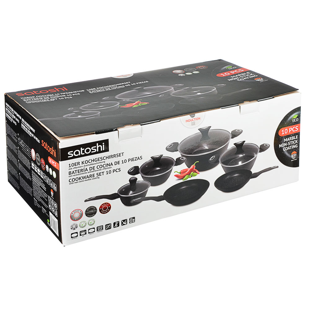 SATOSHI Авиньон Наб.пос.10пр., а/пр.покр:кастр.+крышки:2.3л;3.9л;6.1л; ковш+крышка1,1л;сков.24,28см, арт.№ 846-556