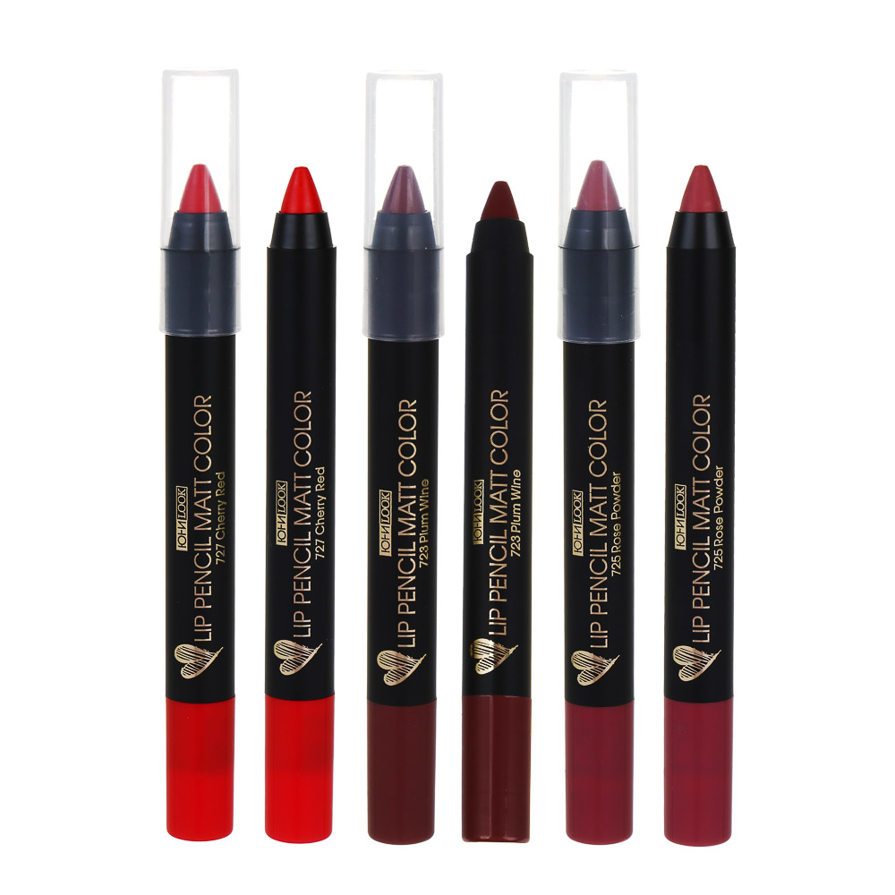 ЮНИLOOK Карандаш-помада для губ с матовым эффектом, 3,8 гр, 3 тона, арт.№ 330-571