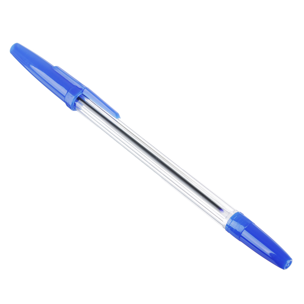 Набор ручек шариковых ClipStudio синие 10шт, наконечник 1,0 мм, прозрачный корпус, пакет с подвесом, арт.№ 102-048