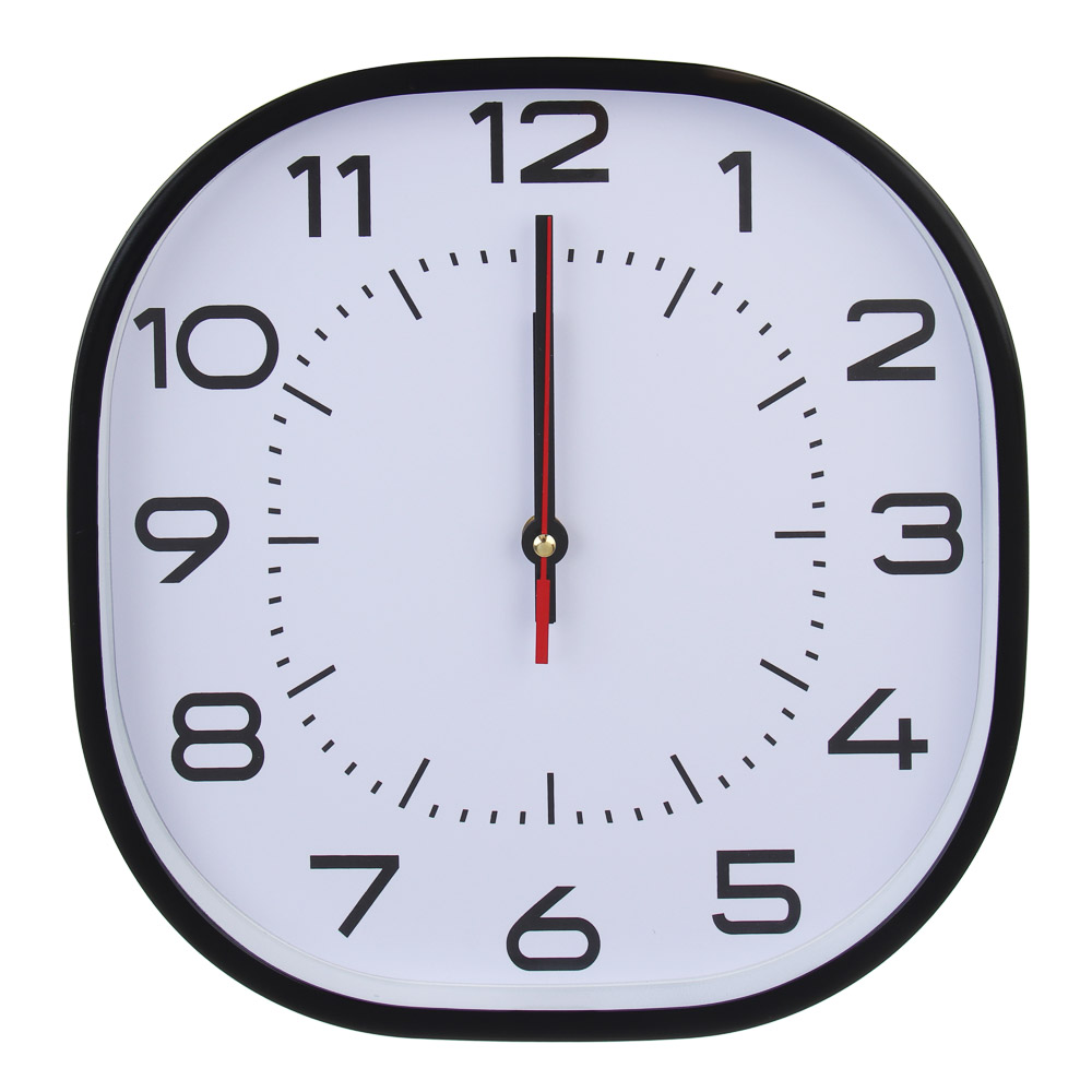 Часы настенные тм LADECOR CHRONO квадратные, 30x30x4 см, пластик, стекло, 1хАА, арт.№ 581-368