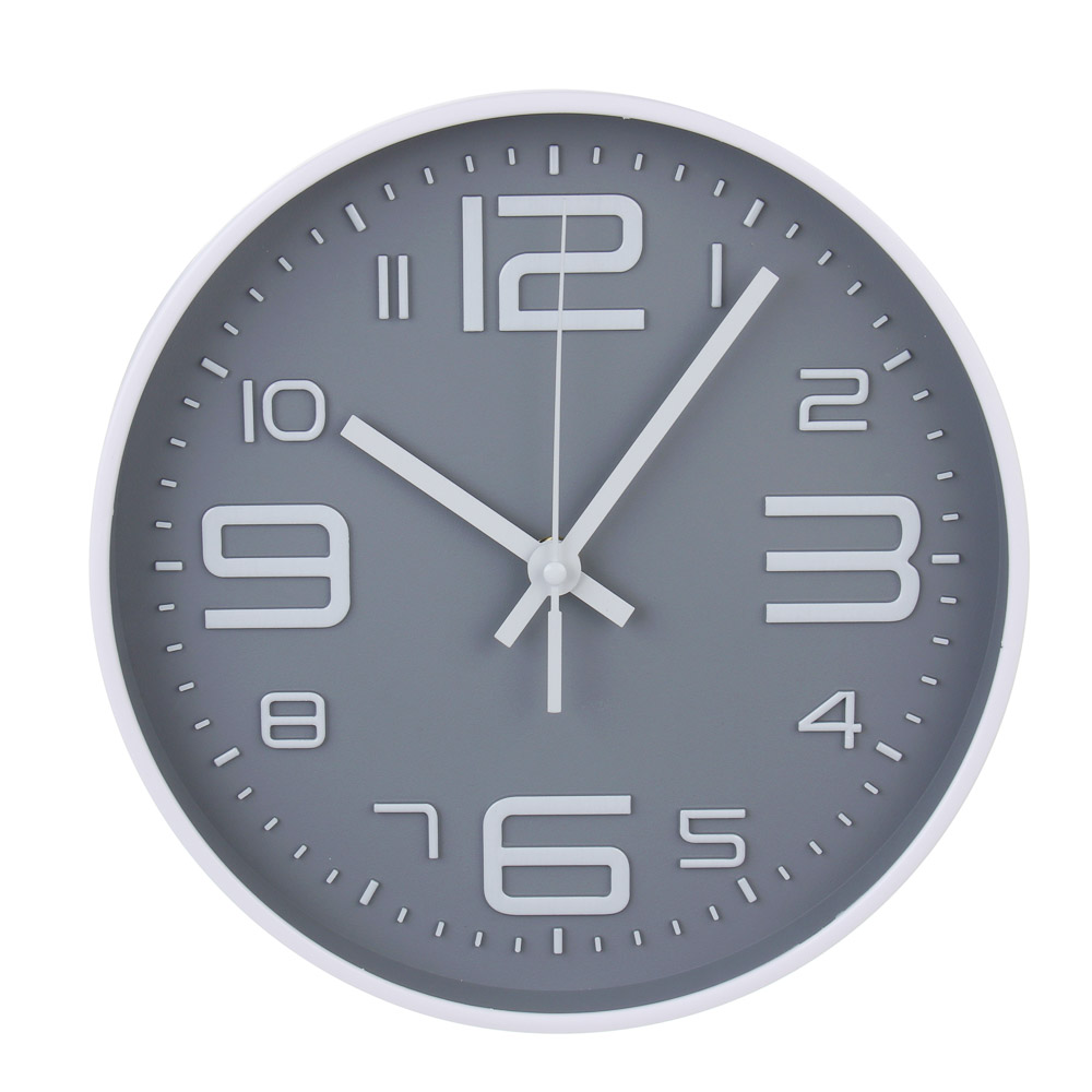 Часы настенные тм LADECOR CHRONO круглые, 25x25x4 см, пластик, стекло, 1хАА, арт.№ 581-369