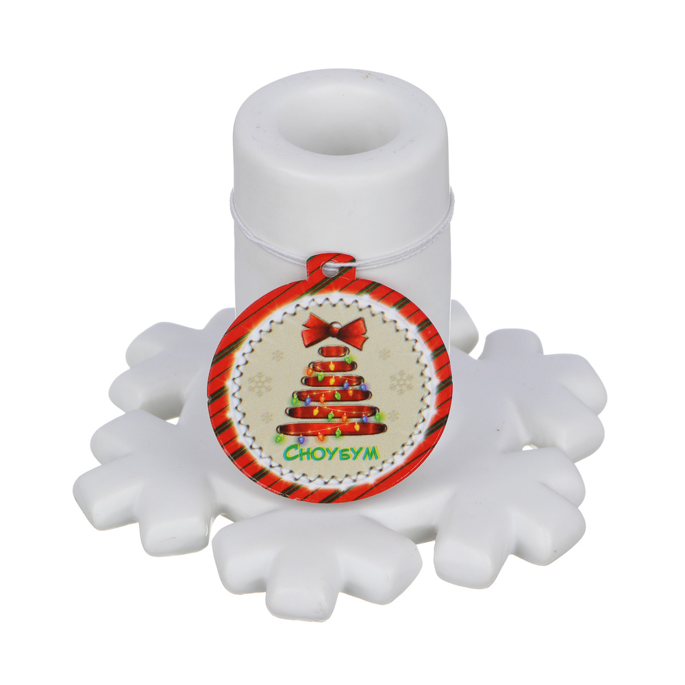 СНОУ БУМ Подсвечник, 9,7х8,4х6,9см, керамика, арт.4, арт.№ 396-155