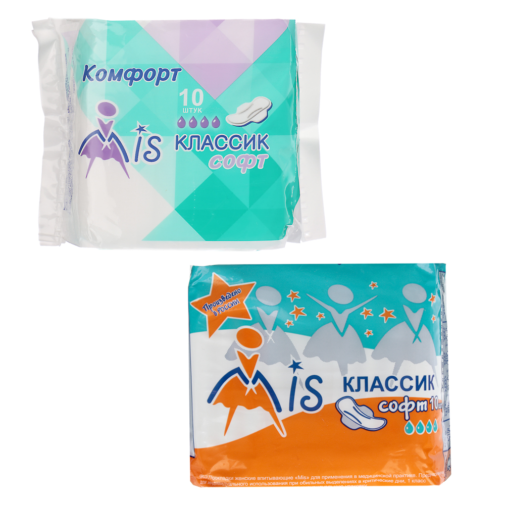 Прокладки гигиенические Mis классик софт, 4 капли, п/э, 10 шт, арт.№ 941-057