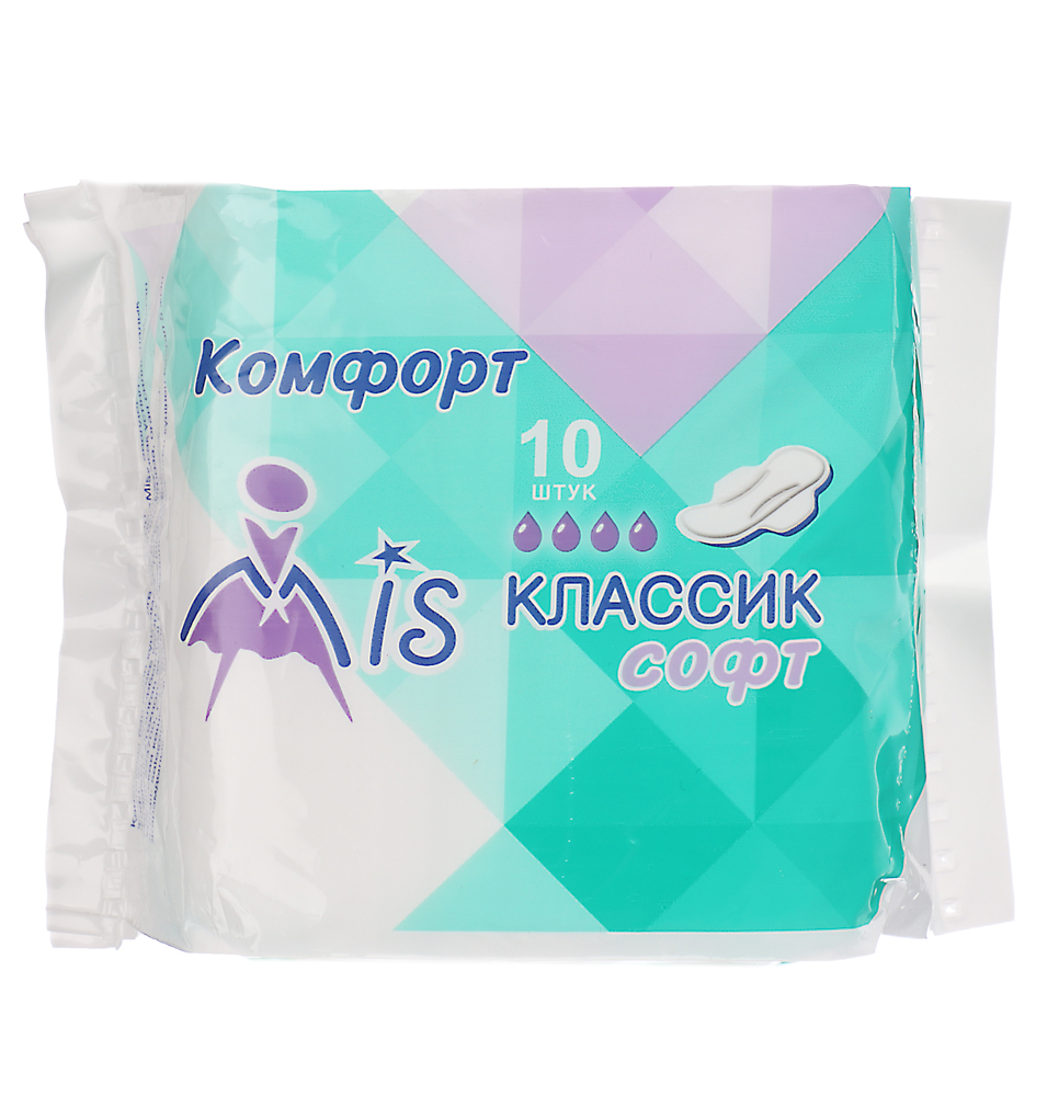 Прокладки гигиенические Mis классик софт, 4 капли, п/э, 10 шт, арт.№ 941-057
