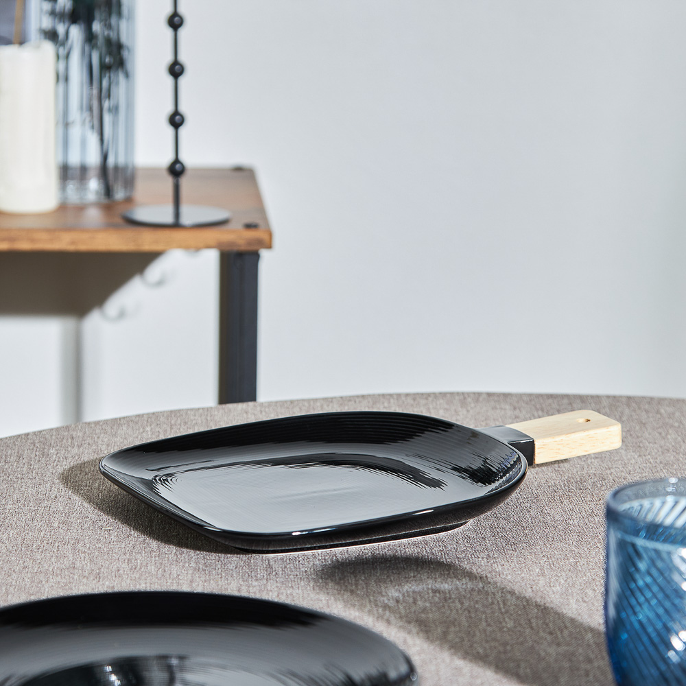 ВСЁГАЗИН Блан нуар Блюдо сервировочное, 29,5х21х3,5см, фарфор, бамбук, арт.№ 821-074