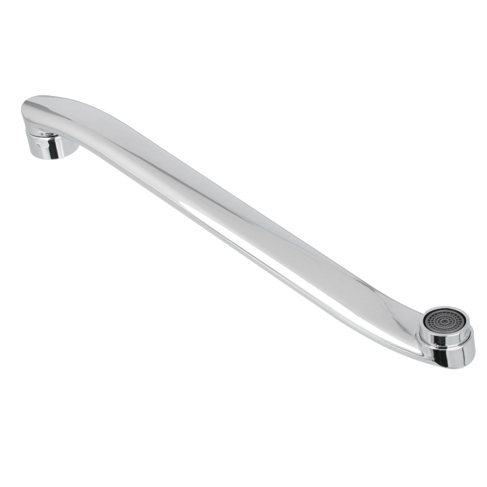 Излив смесителя для ванны, плоский изогнутый, 30см, нерж. сталь, арт.№ 565-006