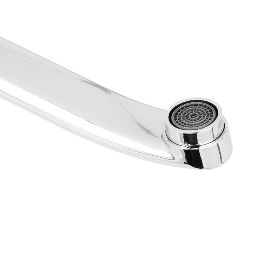 Излив смесителя для ванны, плоский изогнутый, 30см, нерж. сталь, арт.№ 565-006