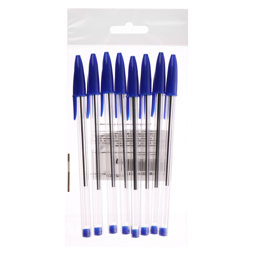 Набор ручек шариковых, синие, 8 шт. в уп., арт.№ 627-168