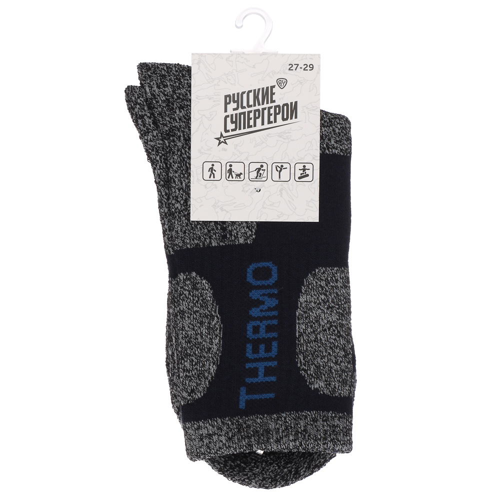 BY Русские Супергерои носки мужские, р.27-29, 95% полиэстер, 5% спандекс, разноцветные, арт.№ 019-337