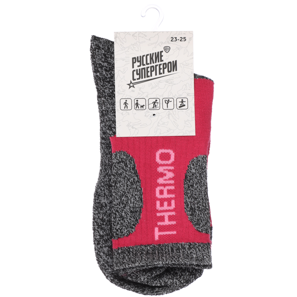 BY Русские Супергерои носки женские, р.23-25, 95% полиэстер, 5% спандекс, разноцветные, арт.№ 019-338