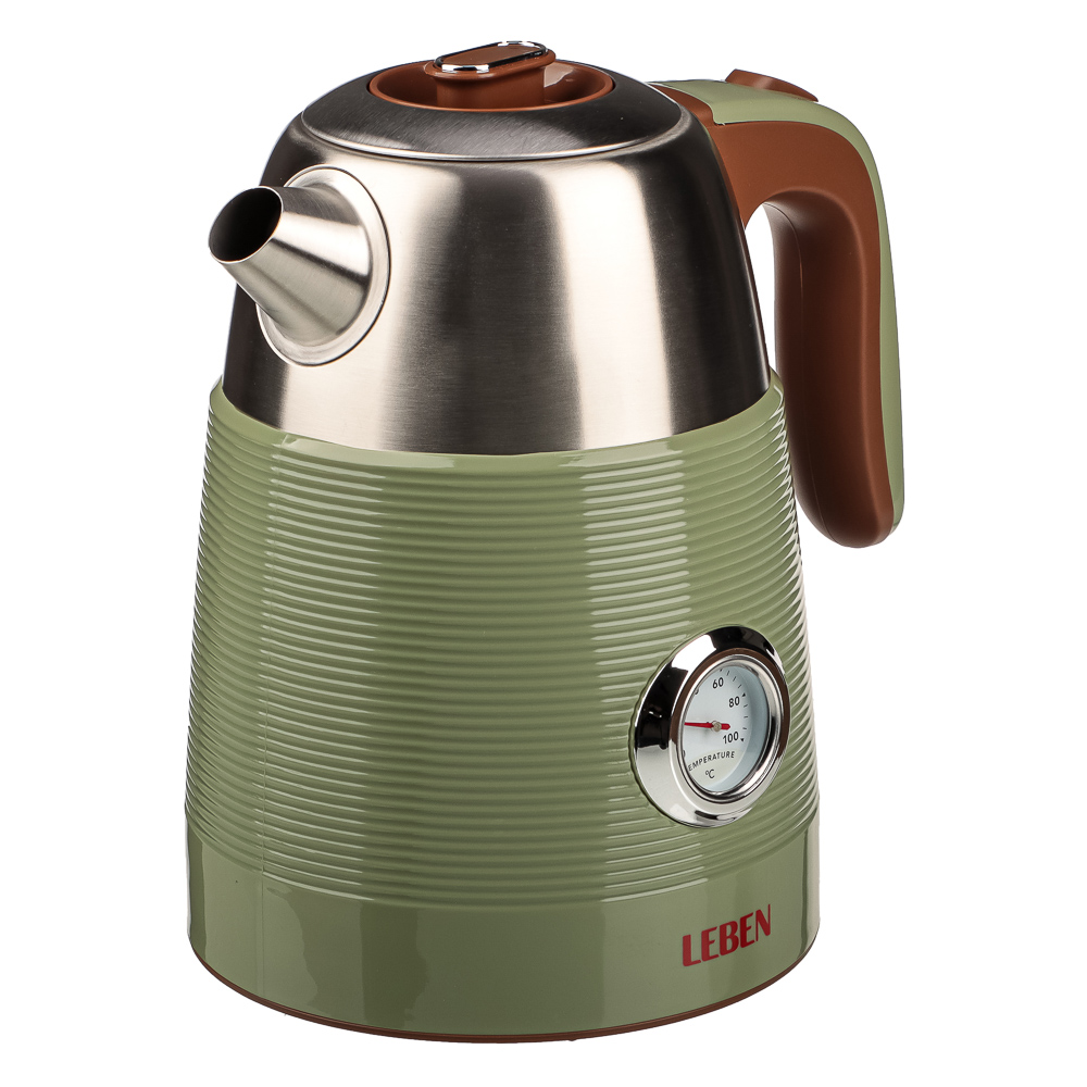 LEBEN Чайник с индикатором температуры 1,7л., 2 цвета, арт.№ 291-120