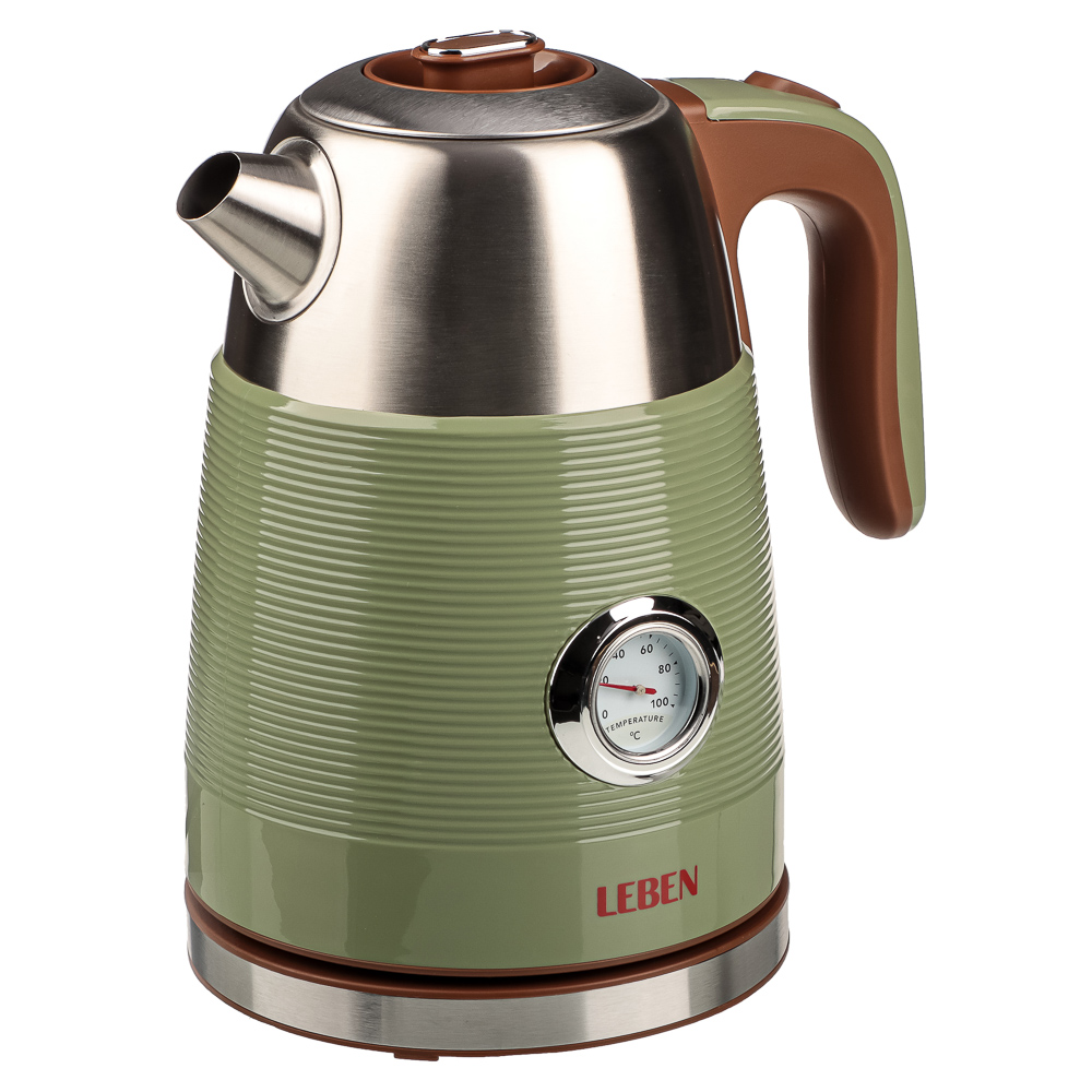 LEBEN Чайник с индикатором температуры 1,7л., 2 цвета, арт.№ 291-120
