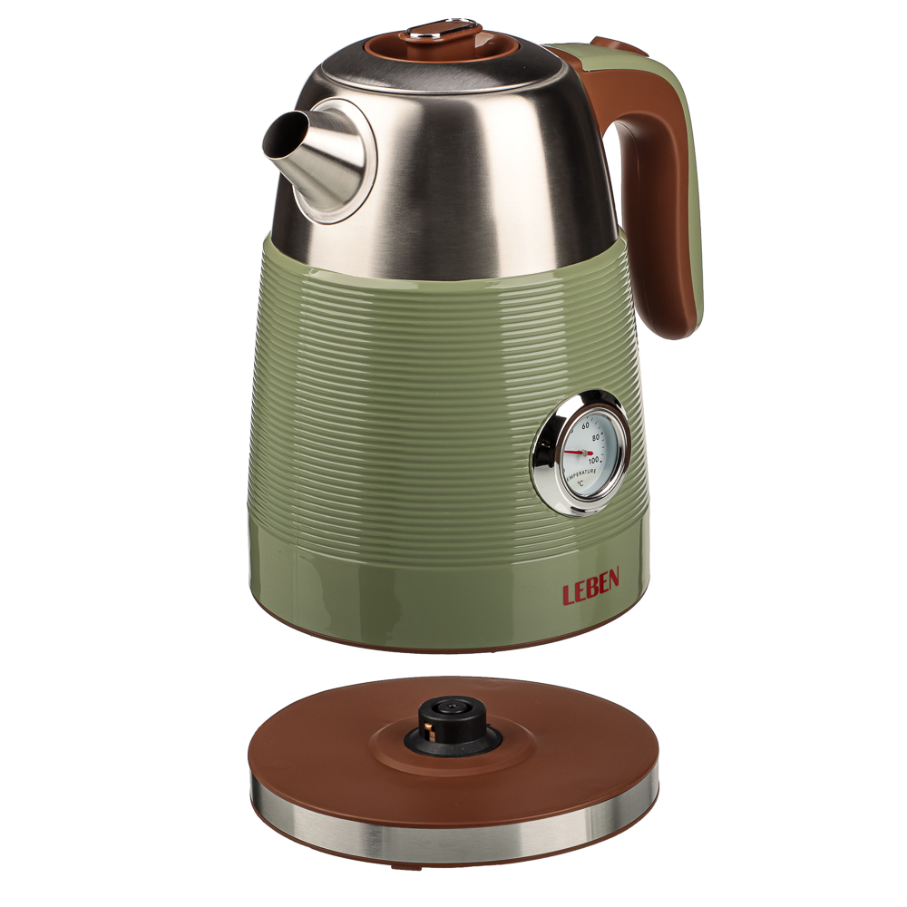 LEBEN Чайник с индикатором температуры 1,7л., 2 цвета, арт.№ 291-120