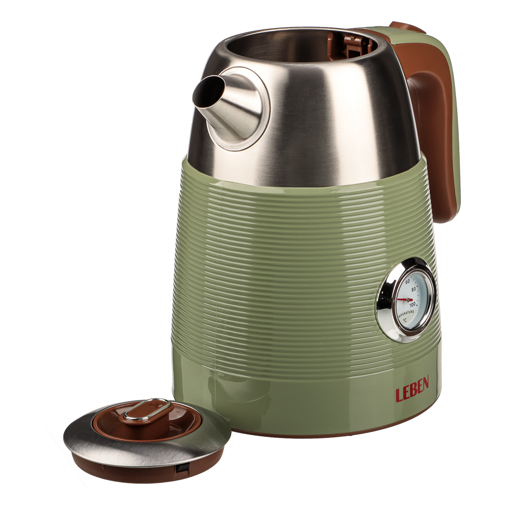 LEBEN Чайник с индикатором температуры 1,7л., 2 цвета, арт.№ 291-120