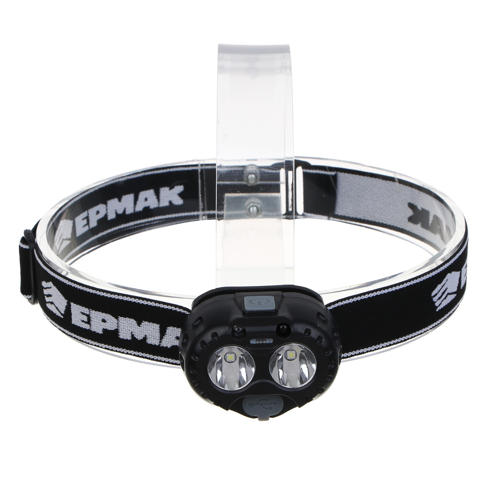 Фонарь налобный тм РОКОТ, LED, 3 режима, 1200 мАч, зарядка Type-C, сенсорный, пластик, 59х31х40 мм, арт.№ 209-021