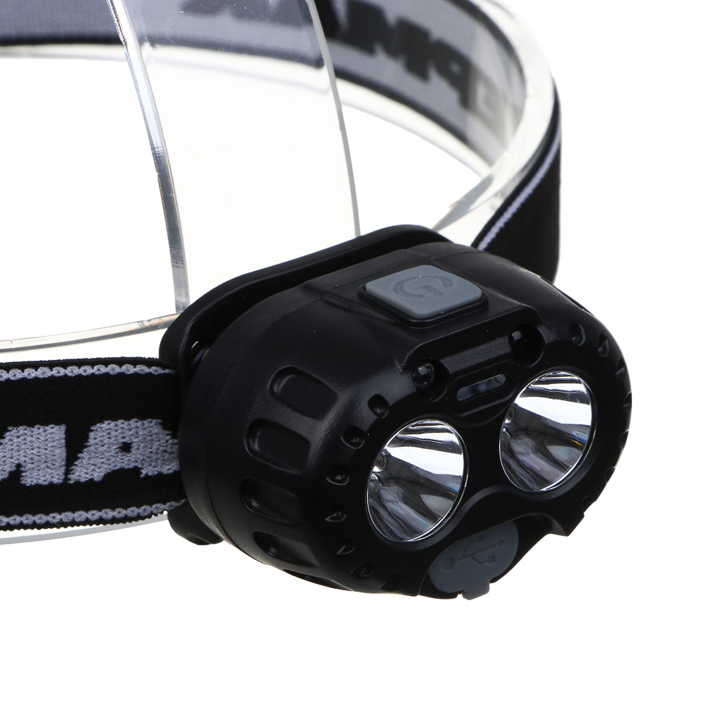 Фонарь налобный тм РОКОТ, LED, 3 режима, 1200 мАч, зарядка Type-C, сенсорный, пластик, 59х31х40 мм, арт.№ 209-021