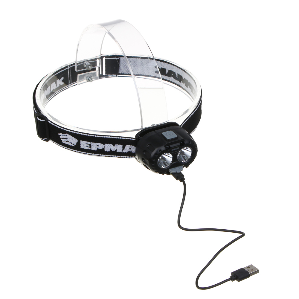 Фонарь налобный тм РОКОТ, LED, 3 режима, 1200 мАч, зарядка Type-C, сенсорный, пластик, 59х31х40 мм, арт.№ 209-021