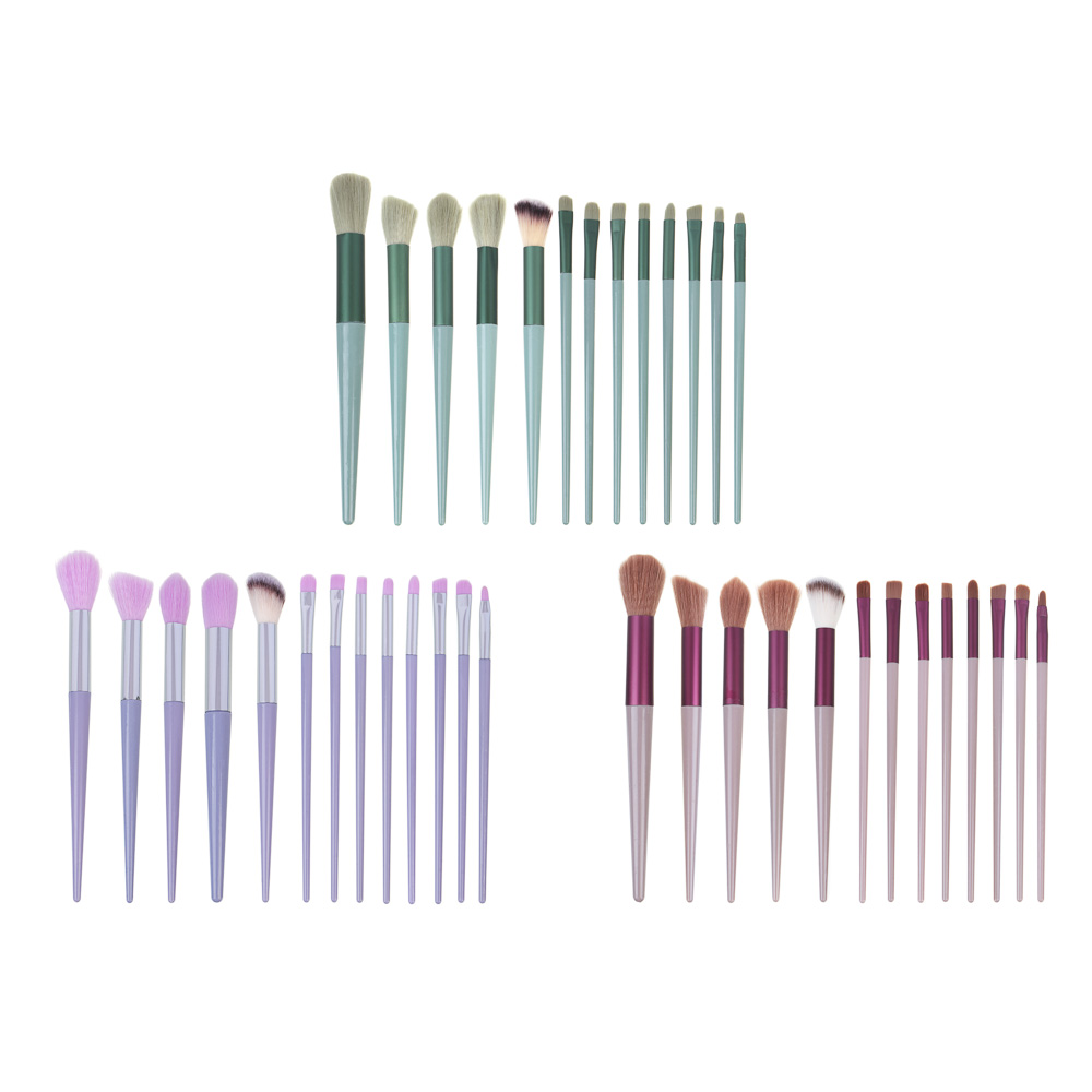 Кисти для визажа 13 шт в чехле ЮНИLOOK , пластик, металл, иск.ворс, полиэстер, 14,5-17,5 см, 3 цвета, арт.№ 357-363