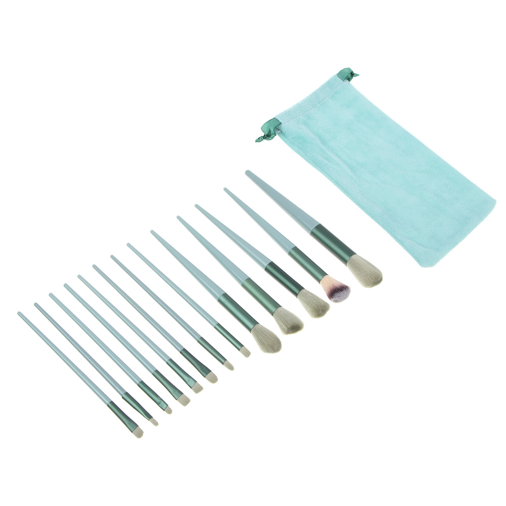 Кисти для визажа 13 шт в чехле ЮНИLOOK , пластик, металл, иск.ворс, полиэстер, 14,5-17,5 см, 3 цвета, арт.№ 357-363