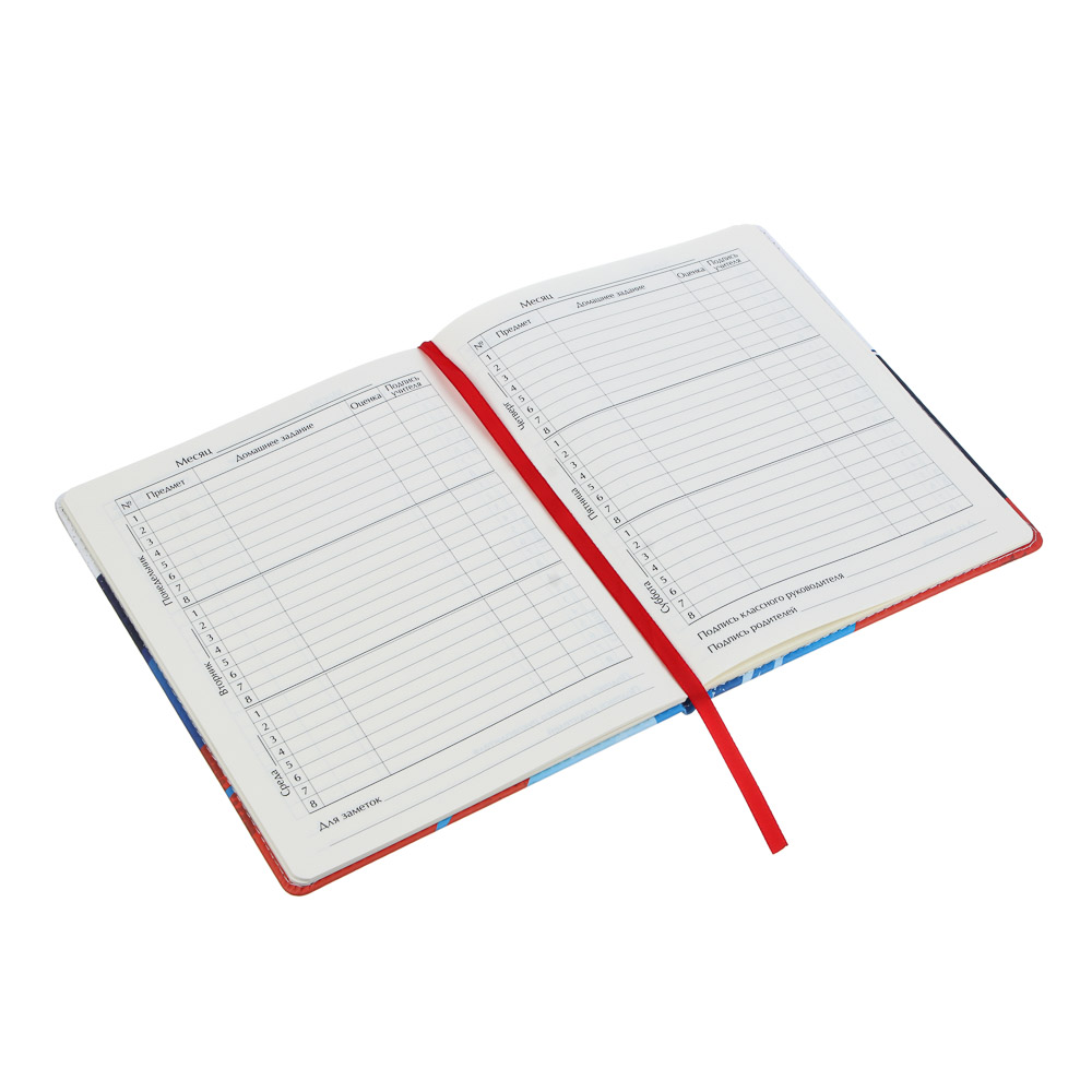 BY Русские Супергерои Дневник шк., А5+ (20,8x16,5см), 48л., тв.обл.с порол., иск.кожа, "Пересвет", арт.№ 564-081