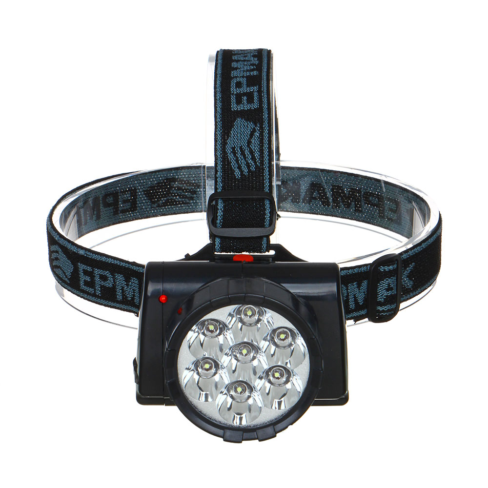 ЕРМАК Фонарь налобный аккумуляторный 7 ярк. LED, шнур 220В, 8,8х7х7,6см, арт.№ 328-048