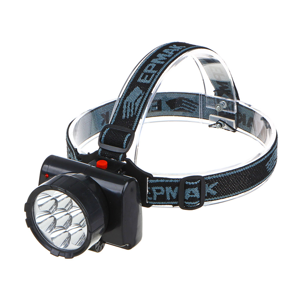 ЕРМАК Фонарь налобный аккумуляторный 7 ярк. LED, шнур 220В, 8,8х7х7,6см, арт.№ 328-048