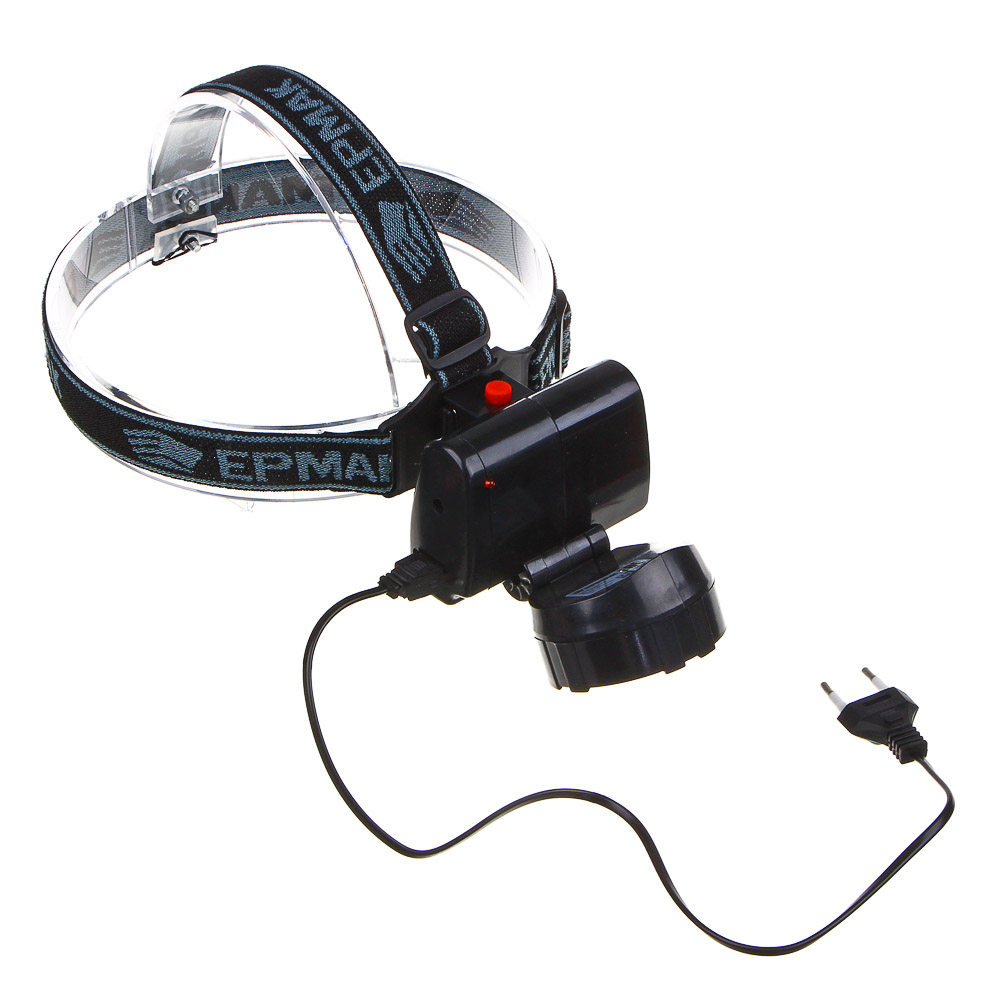 ЕРМАК Фонарь налобный аккумуляторный 7 ярк. LED, шнур 220В, 8,8х7х7,6см, арт.№ 328-048