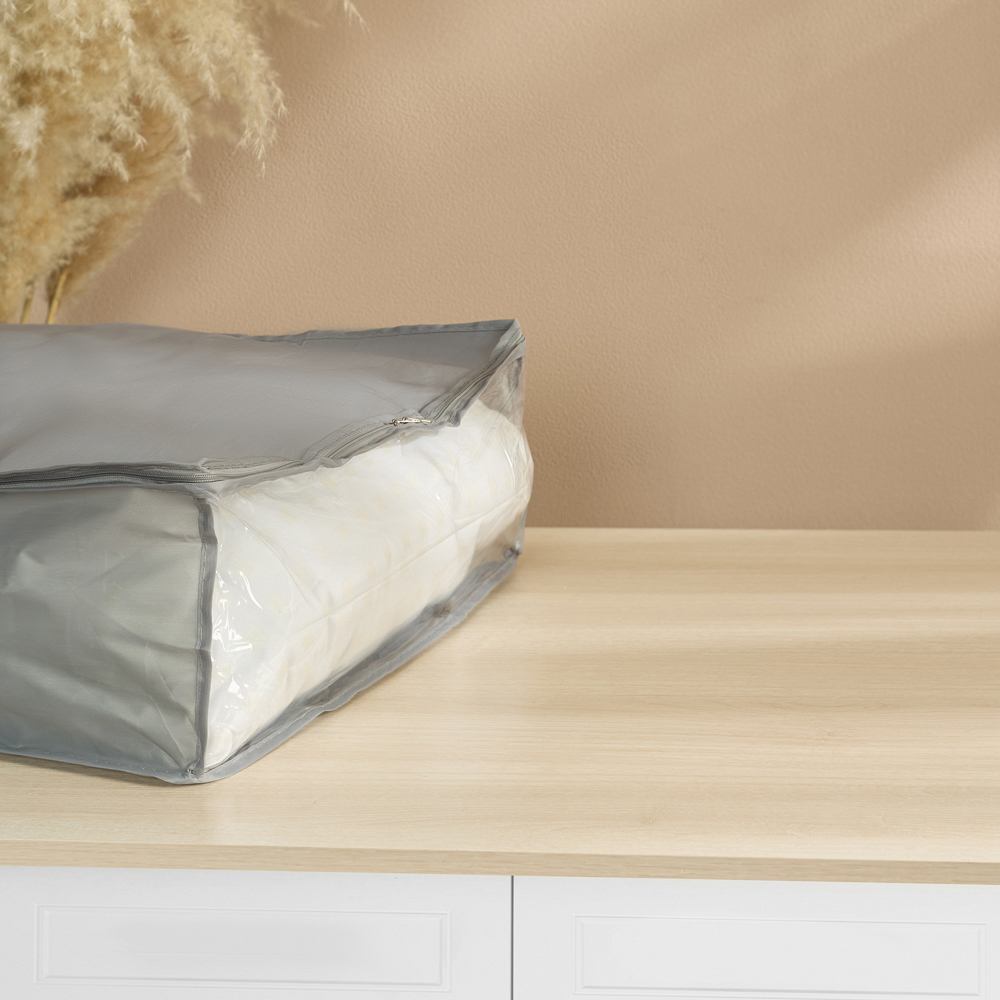 VETTA Кофр с крышкой, с прозрачным окном, 55х45х19см, Швеция, полиэстер, серый, арт.№ 457-708