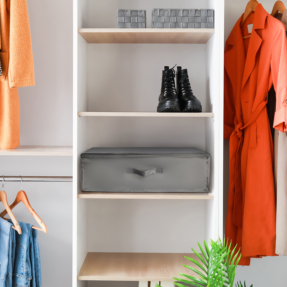 VETTA Кофр с крышкой, с прозрачным окном, 55х45х19см, Швеция, полиэстер, серый, арт.№ 457-708