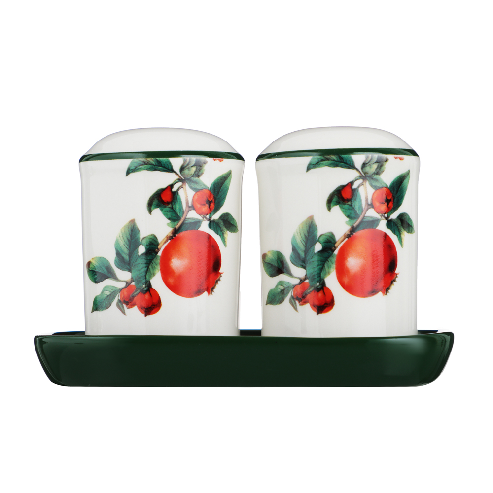 MILLIMI Гранат Набор для соли и перца на подставке, 11х6,5х7см, керамика, арт.№ 824-138