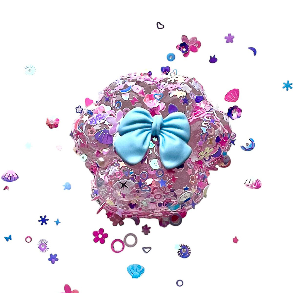 Набор лизунов «Сквиш Лапка», 8см, TPR, синяя с блестками, 15х10см, микс дизайнов, арт.№ 297-157