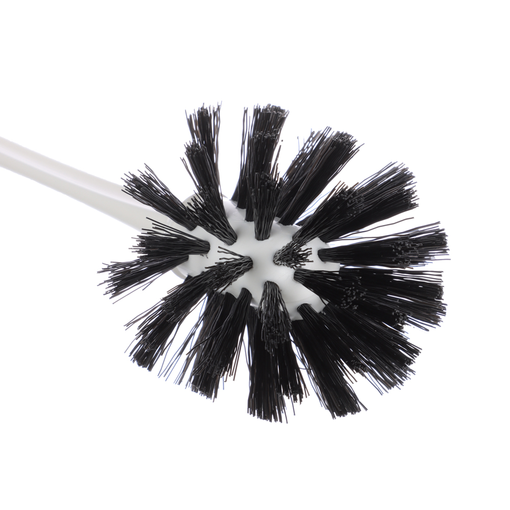 Комплект WC "Rambai" стандарт Full Black, пластик, белый, щетина чёрная, арт.№ 463-432
