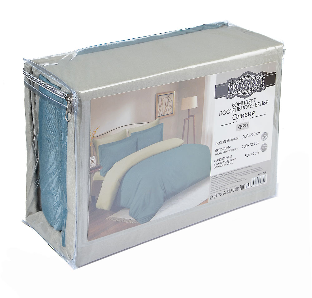 PROVANCE Оливия Комплект пост белья евро (4пр.), полисатин, ПЭ, 75гр/м, 4 дизайна, арт.№ 421-259