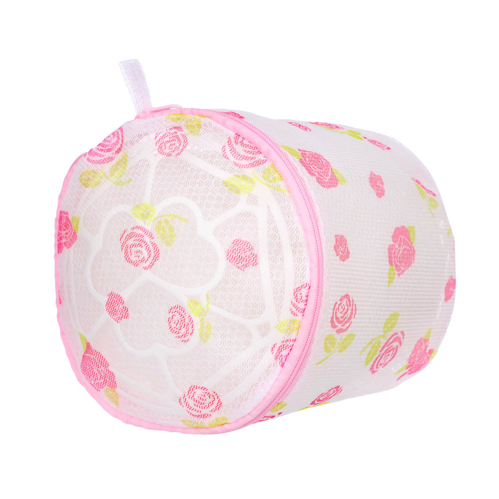 VETTA Мешок для стирки белья, цилиндр, на замке, пластик, полиэстер, d15х16h см, 4 дизайна, арт.№ 452-013