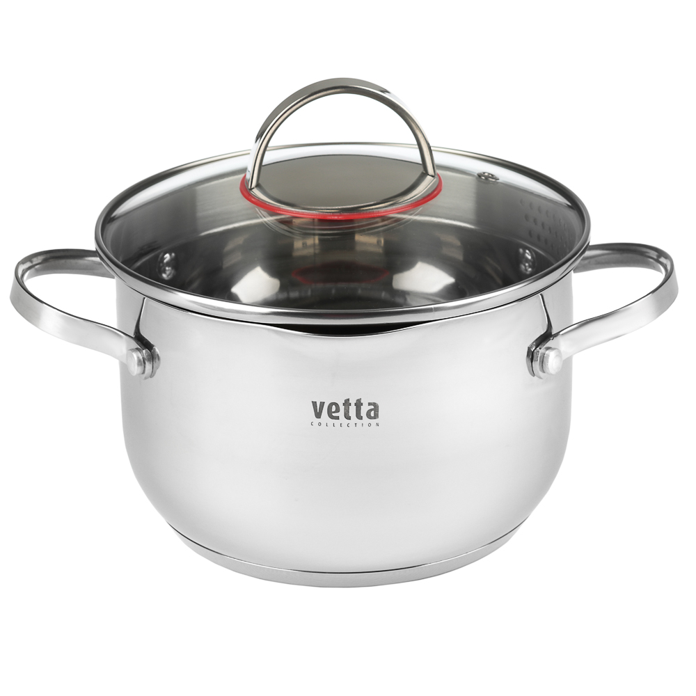 VETTA Бирмингем Кастрюля 18х11,5см, 2,7л, со стекл. крышкой, индукция, арт.№ 822-136