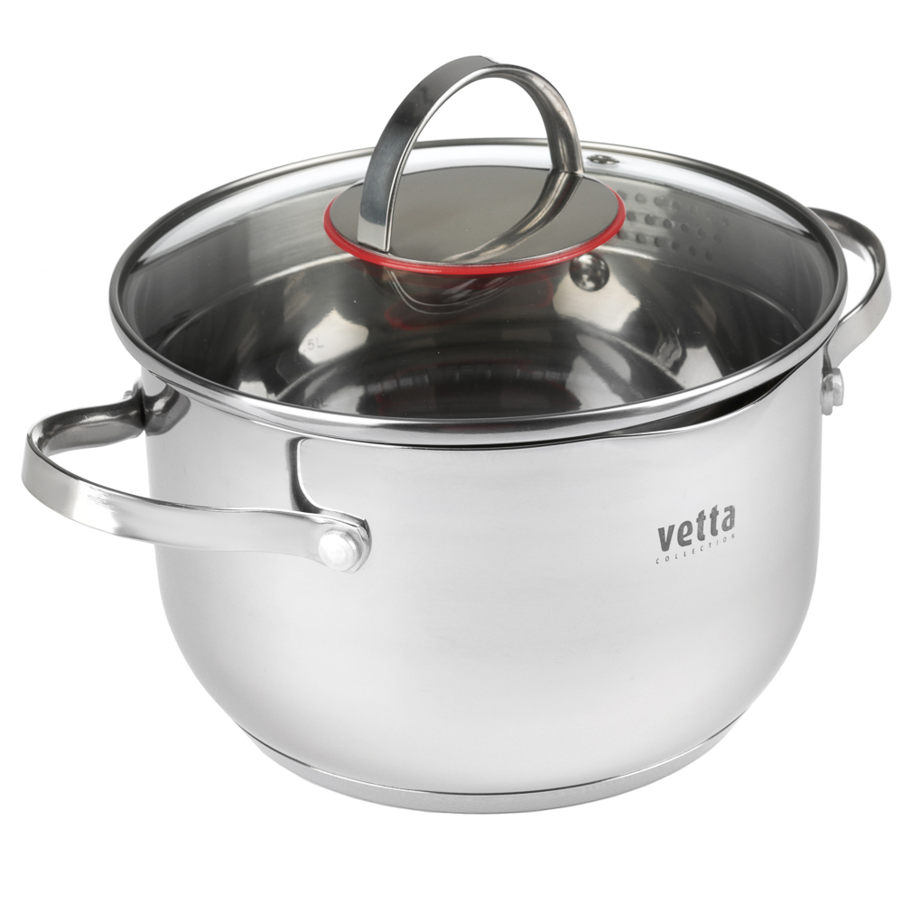 VETTA Бирмингем Кастрюля 18х11,5см, 2,7л, со стекл. крышкой, индукция, арт.№ 822-136
