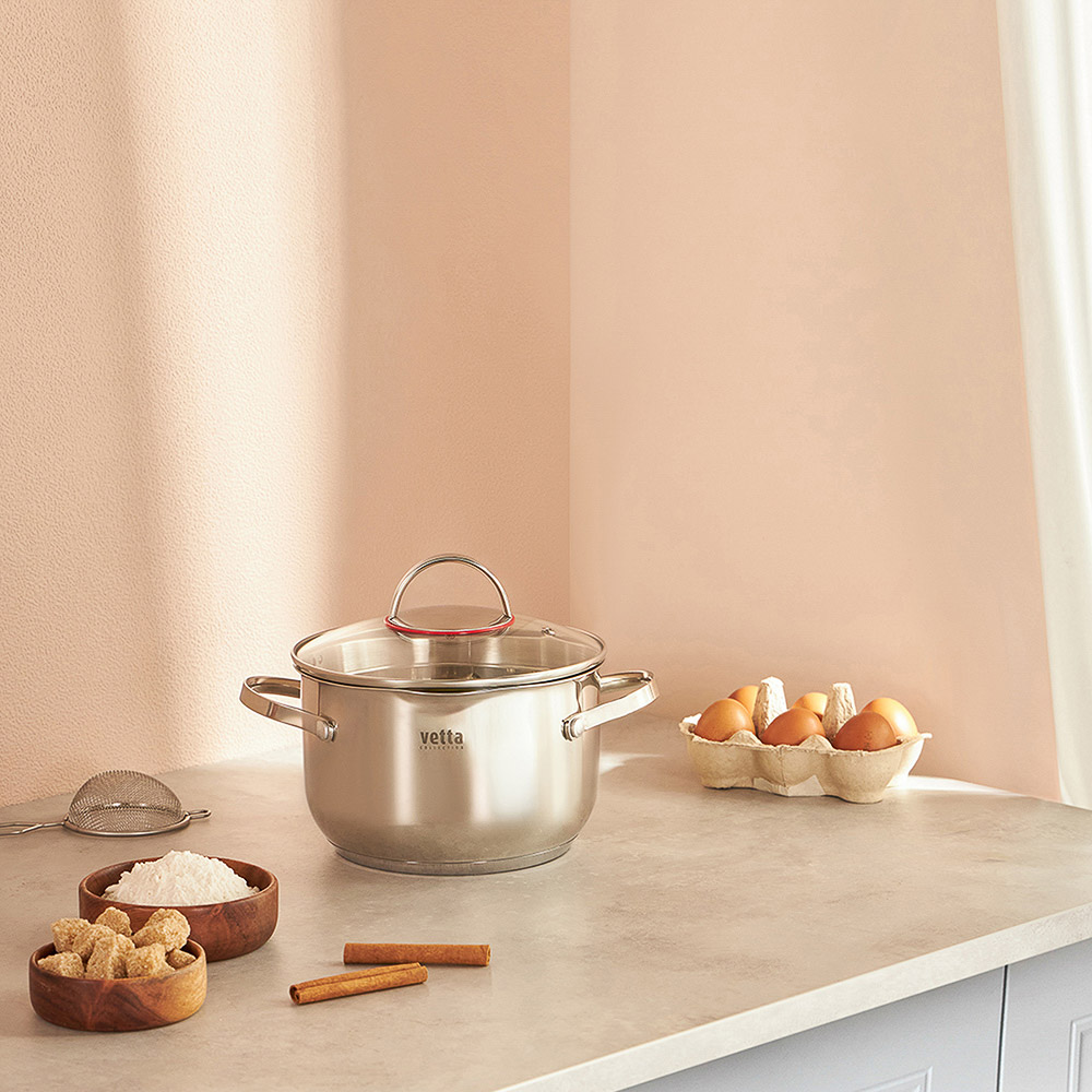 VETTA Бирмингем Кастрюля 18х11,5см, 2,7л, со стекл. крышкой, индукция, арт.№ 822-136