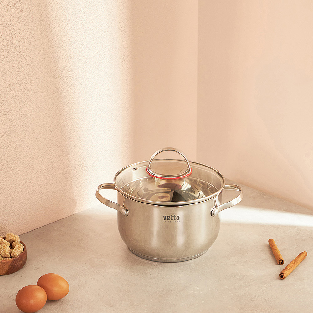 VETTA Бирмингем Кастрюля 18х11,5см, 2,7л, со стекл. крышкой, индукция, арт.№ 822-136