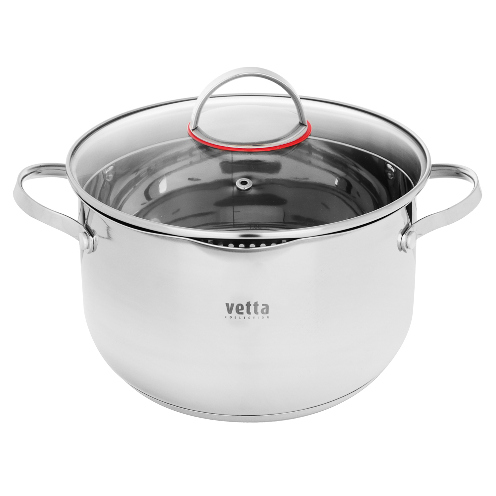 VETTA Бирмингем Кастрюля 22х13,5см, 4,8л, со стекл. крышкой, индукция, арт.№ 822-138