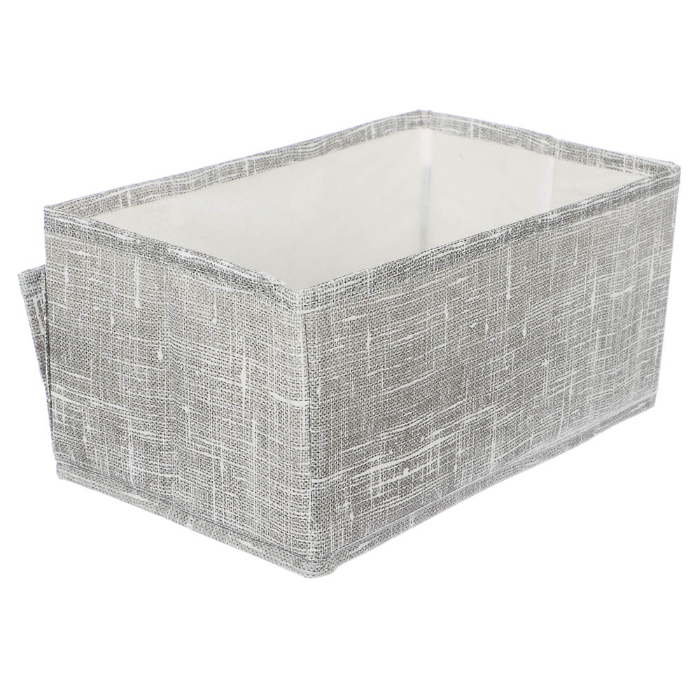 VETTA ЛЁН Комплект коробов с 3 объемными карманами, 2 шт, текстиль, 25х15х12см,серый, арт.№ 457-571