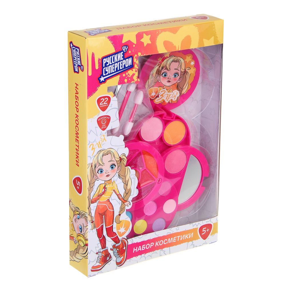 BY Русские Супергерои Набор детской косметики: тени, блески для губ, аппликатор, зеркало, #77020, арт.№ 330-557