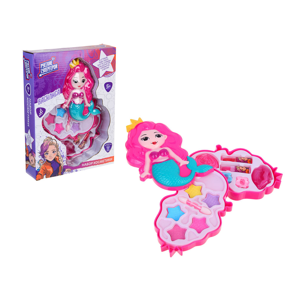 BY Русские Супергерои Набор детской косметики: тени, блеск, помады, лак, аппликатор, заколки, #10386, арт.№ 330-558